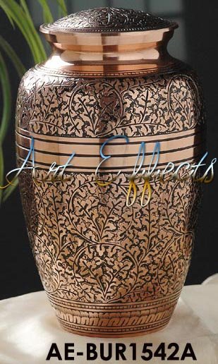 Manufacturers Exporters and Wholesale Suppliers of Classic Copper Oak Leaf Brass Urn Mumbai, Maharashtra